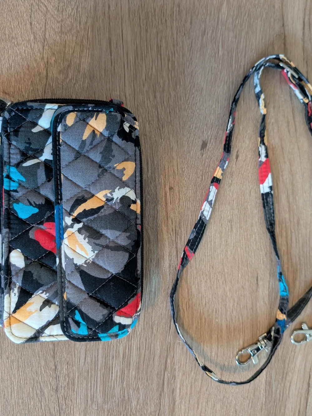 Vera Bradley Cotton Quilted Wallet Crossbody, Shoulder Strap Included